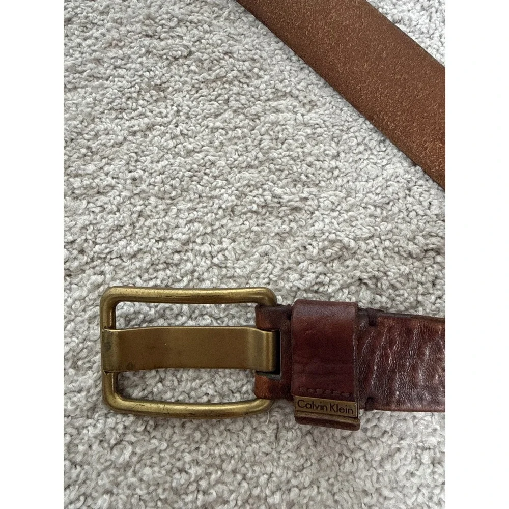 Calvin Klein Genuine Leather Belt Mens 52.5 inches